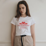 ラブクローバークロップTシャツ/Love Clover crop t-shirt [2 Color]