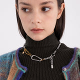 ヘビーアンドチャンキーミックスチェーンネックレス/[Unisex] Heavy and chunky mix chain necklace