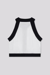Halterneck Warmer Top White