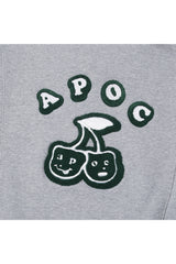 Cherry Bear Half Zipup Crewneck_Grey (6684836364406)