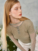パンチングハーフパフィニットセット / Punching Half Puffy Knit Set (2colors)