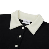 Haley Collar Knit Cardigan [BLACK] (6638363050102)
