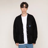 [UNISEX] Blue Flower Dot Embroidery Knit Cardigan (6690660614262)