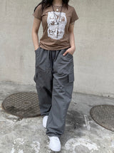 ナイロンバンディングカーゴワイドパンツ / nylon banding cargo wide pants