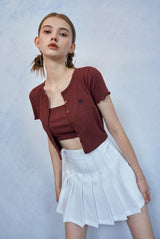 HIDE Tube Top Cardigan (Wine) (6570970349686)