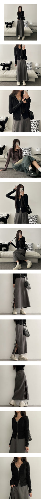 mitoside strap ribbon long skirt