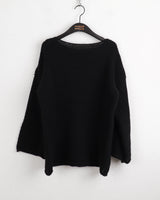 Lipu boat neck overfit mongle long sleeve knit