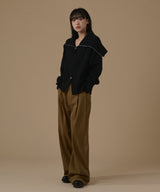 SAILOR COLLAR ZIP UP KNIT