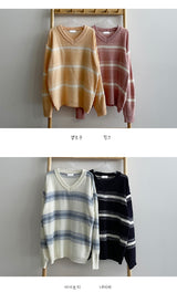 カラーユニットプライスニットウェア / NiG Color Unit Price Ra V Knitwear
