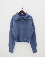 ルベンカラージップアップカーディガン / Ruben Collar Zip-up Cardigan (6color)