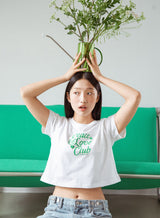 ピース＆ラブ クラブ Tシャツ / Peace&Love*Club Crop T-shirt (White)