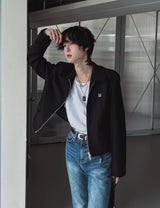 【PREMIUM/MADE】トリミングツイードクロップジャケット
