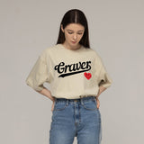 ベースボールロゴハートスマイルショートスリーブTシャツ/Base Ball Logo Heart Smile Short Sleeve T-shirt