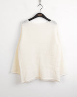 Lipu boat neck overfit mongle long sleeve knit