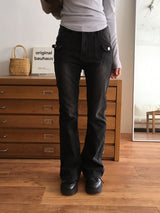 Booming Y2K Pocket Washed Denim Bootcut Pants