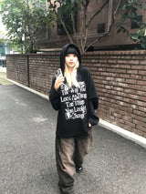 アイズオーバーサイズフィットワッフルニットフーディ