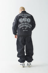ロゴパッチバーシティジャケット/BSR2223FWJK020 DFR LOGO PATCH VARSITY JACKET BLACK