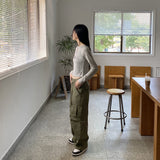 Ale string pocket cotton cargo pants