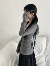 RtiビンテージVネックレースフード長袖Tシャツ