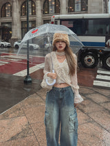 (スカーフset) エリアリンクルフリルカーディガン