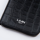 クロコダイルエンボラージウォレット/CROCODILE EMBO LARGE WALLET-BLACK