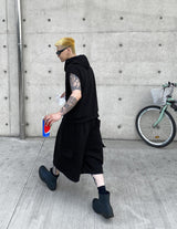 No.9585 C hood sleeveless ZIP-UP (3color)