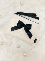 Glossy Double Ribbon Zip-pouch (M
