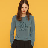 パッセテンプスロングスリーブTシャツ / PASSE TEMPS LONG SLEEVE TEE_BLUE GREEN
