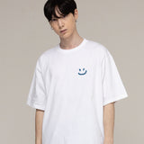 スモールマルチフラワードローイングショートスリーブTシャツ / Small Multi-Flower Drawing Smile Short-Sleeved T-shirt