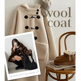 Mying Soft Wool Hooded Tteokbokki Long Coat