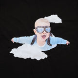 BABY FACE SKYDIVING SHORT SLEEVE T-SHIRT BLACK