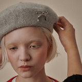 Ribboned wool beret (5Colors)