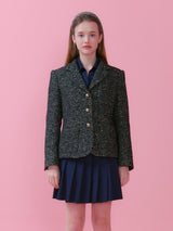 STUDENT FIT TWEED JACKET_BLACK (6612506869878)