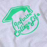 インフィニティーカレッジライフクルーネックアッシュグレイユニセックスTシャツ / Infinite college life crew neck ashgrey Unisex T-shirt