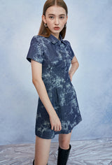 HIDE Tie Dye Denim Dress (Blue) (6570969596022)