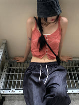 アンダーノンフェードサマーリネンローデニムワイドパンツ / Ander Non-Fade Summer Linen Raw Denim Wide Pants