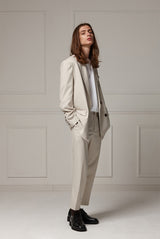 Cropped slacks - Ivory (4622120616054)