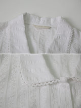 [SHOPPERMADE] ピュアレース半袖ブラウス (2color)