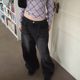 [MADE] Bolkin back point washing black denim wide pants