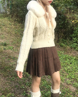 Aki Checkered Pleats Skirt