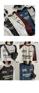 Velour Colored Raglan Sweatshirt