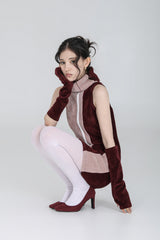 HOLIDAY TURTLENECK DRESS #WINE PINK