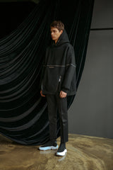 ロゴファスナー オーバーフィットシャーリング フードパーカー/DECF Logo Fastener Over fit Shearling Hoody_DECF (4431928852598)