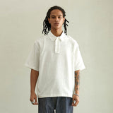 ローカットハーフスリーブシャツ/RAW CUT HALF SLEEVE SHIRT (WHITE)