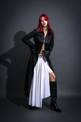 MAXI LEATHER SHIRT #BLACK