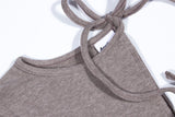 UNBALANCED WARMER CROP TOP (Dark Beige)