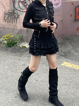 y2k punk damage cancan mini skirt