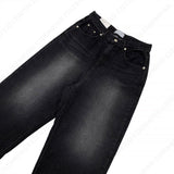 キャットオーバーサイズドフィットワイドデニムパンツ / [Unisex] Cat Oversized Fit Wide Black Denim Pants