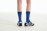 ドゥードゥルチェリープラネットグラフィックソックス／DOODLE CHERRY PLANET GRAPHIC SOCKS [BLUE]