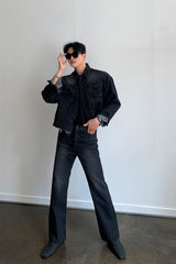 LOOKPINE LIN BLACK DENIM SET - PANTS (6690578432118)